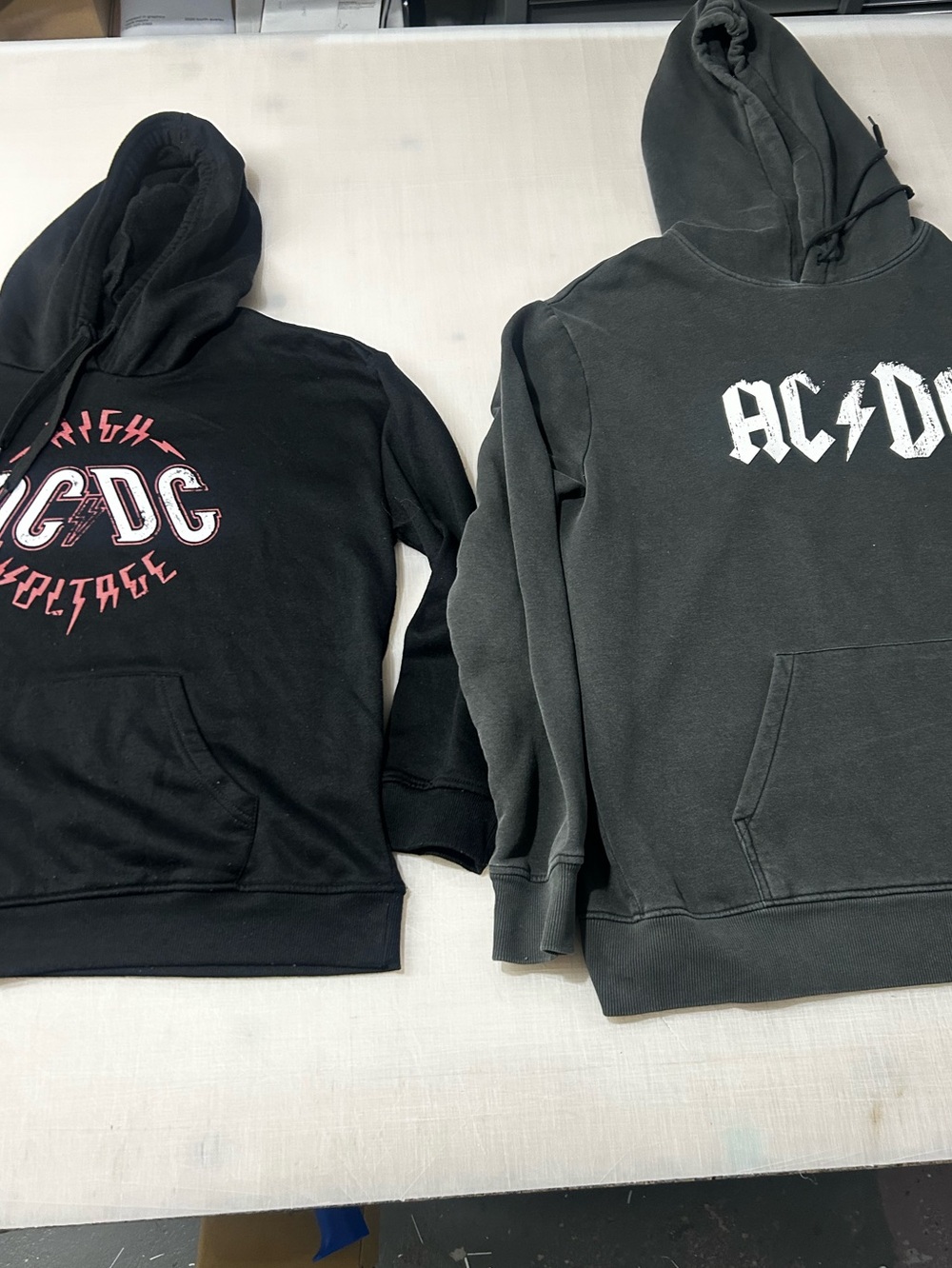 AC/DC womens Black and Dark Gray Pullover Hoodies xl